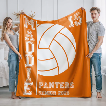 Personalized Volleyball Blankets: Custom Team Senior Night Gift