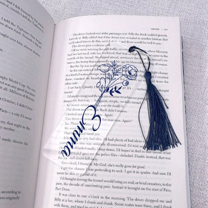 Custom Birth Flower Bookmark, Personalized Floral Bookmark for Women, Acrylic Bookmark Gift