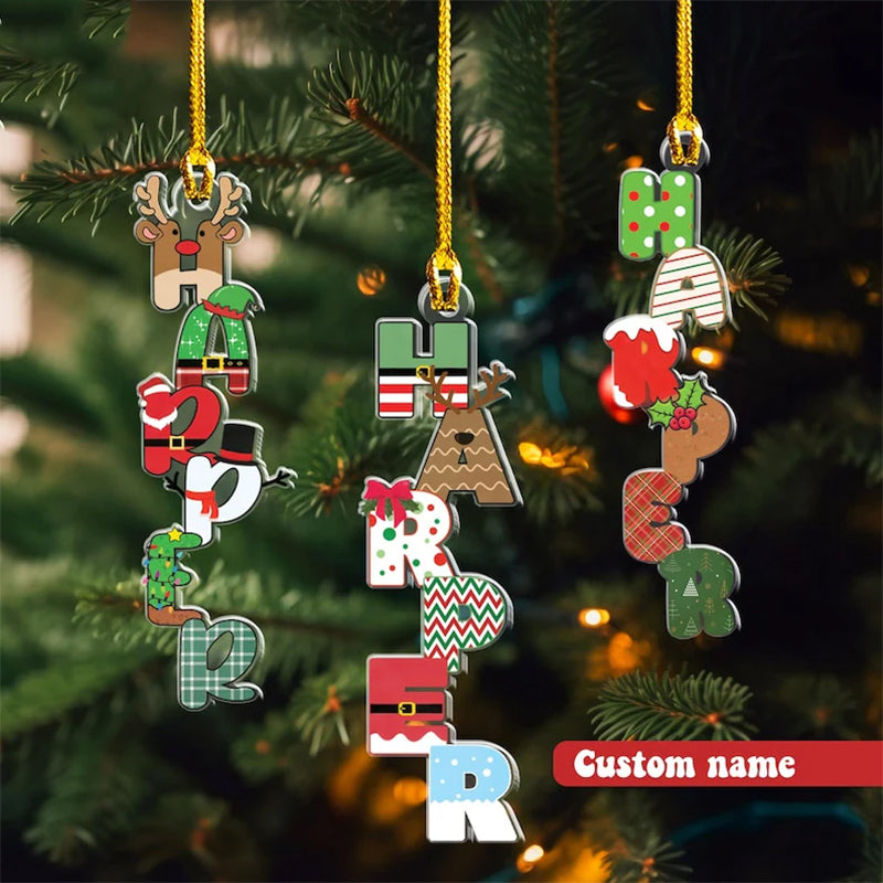 Personalized Christmas Name Letter Ornament 2025,