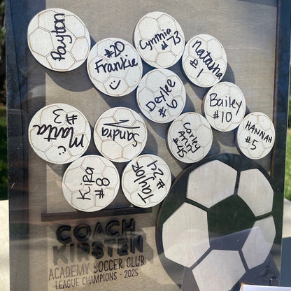 Custom Softball  Baseball  Volleyball Basketball  Soccer Coach Gift Drop Box Plaque