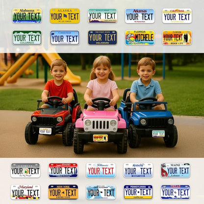 Personalized State Mini License Plate, Kids Vanity Plate