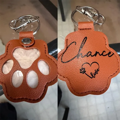 Custom Dog Fur Memorial Keychain, Pet Hair Keepsake Holder
