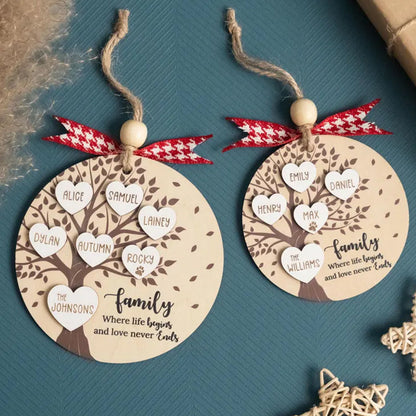 Personalized Family Tree Ornament, Family Gift