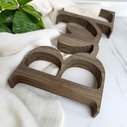 Custom Wood Initials with Heart – Personalized Wedding Gift