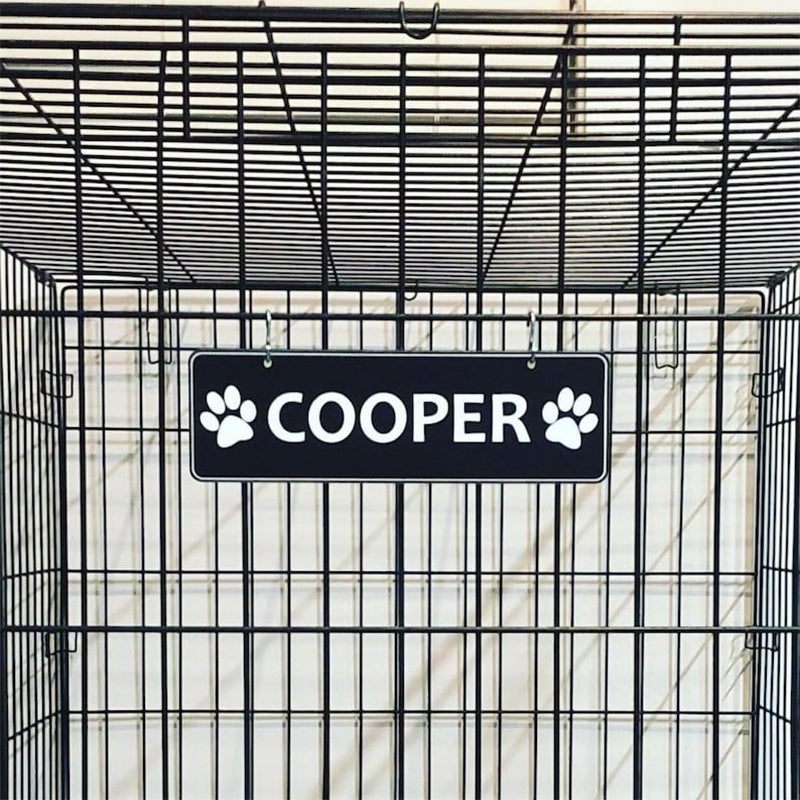 Kennel Pet Name Plate Dog Paw Crate Pet Tag Doghouse Sign