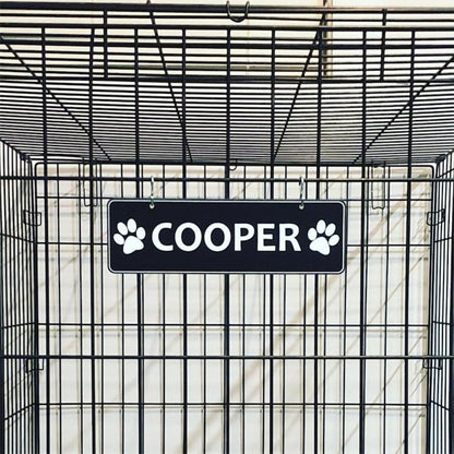 Kennel Pet Name Plate Dog Paw Crate Pet Tag Doghouse Sign