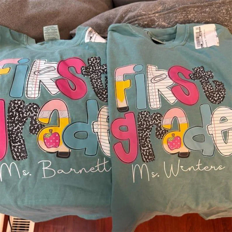 Personalized First Grade Teacher Shirt, Custom 1st Grade Teacher Shirt