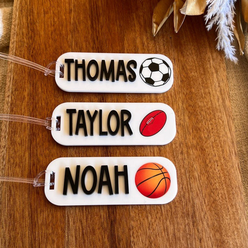 Sporty Bag Tag | Sports Team Name Tag | Keyring