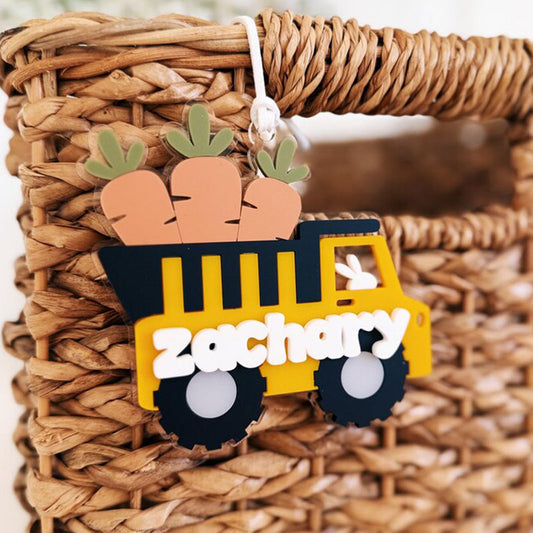 Construction Truck Easter Tag  Dump Truck Easter Tag