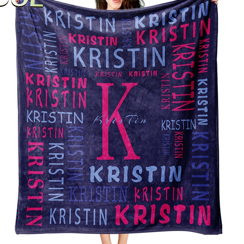 Personalized Polyester Blanket - Custom Name Blanket