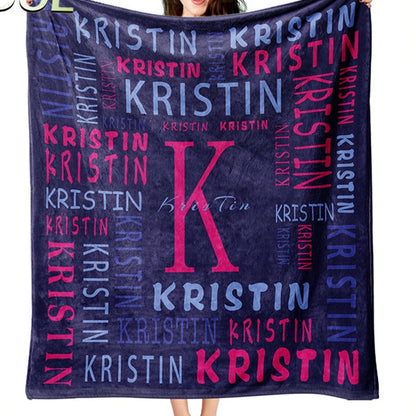 Personalized Polyester Blanket - Custom Name Blanket