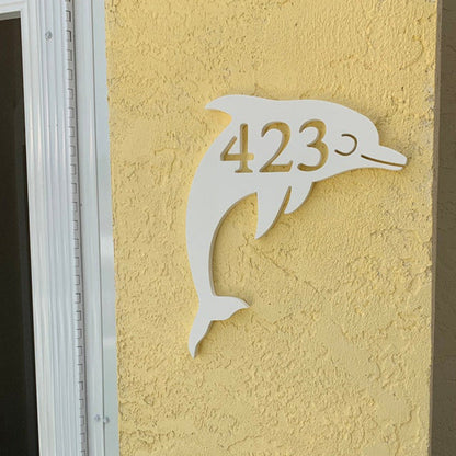 House Number Plaque , Personalized Sign, Outdoor Decor, Coastal Themed Custom Sign