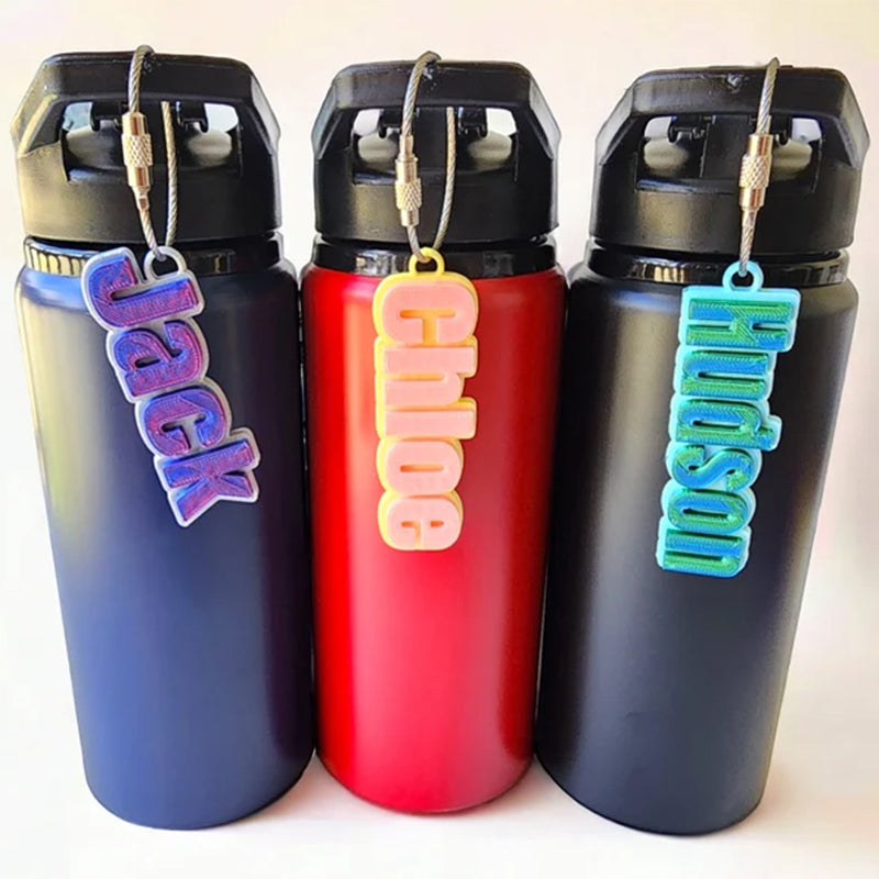 Bottle Name Tag, Personalized Name Keychain, Custom Backpack Tag