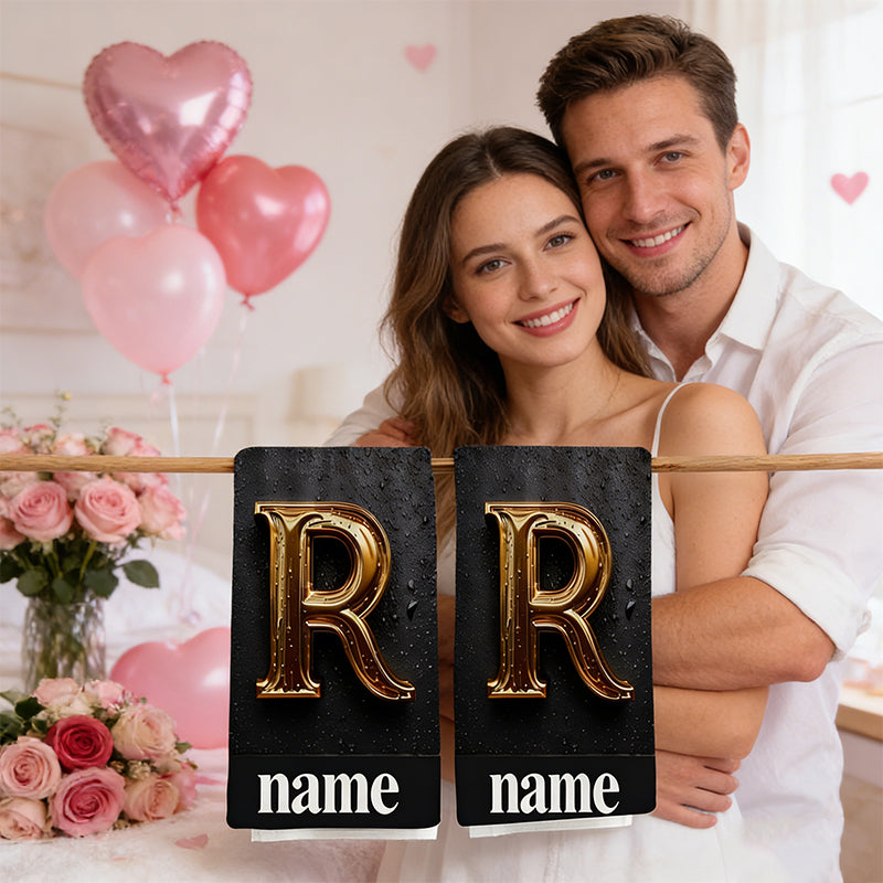 2pcs Customizable Text Towel, Name Custom Towel