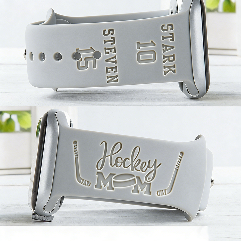 Custom Hockey Mom Gift With Player's Name & Number For Engraved Watchband