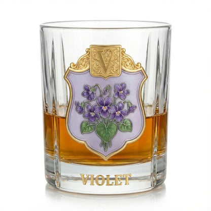 Personalized Birth Flower Whiskey Glass