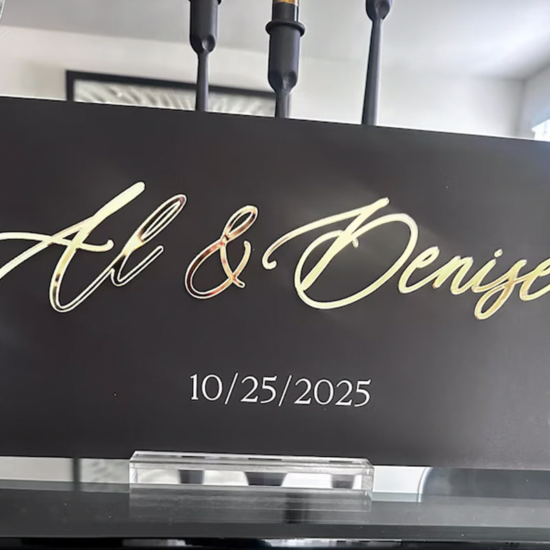 3D Mirrored Acrylic Wedding Head Table Mr Mrs Sign