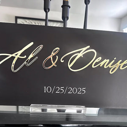 3D Mirrored Acrylic Wedding Head Table Mr Mrs Sign