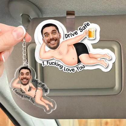 Personalized Photo  Car Visor Clip + Photo KeyChain