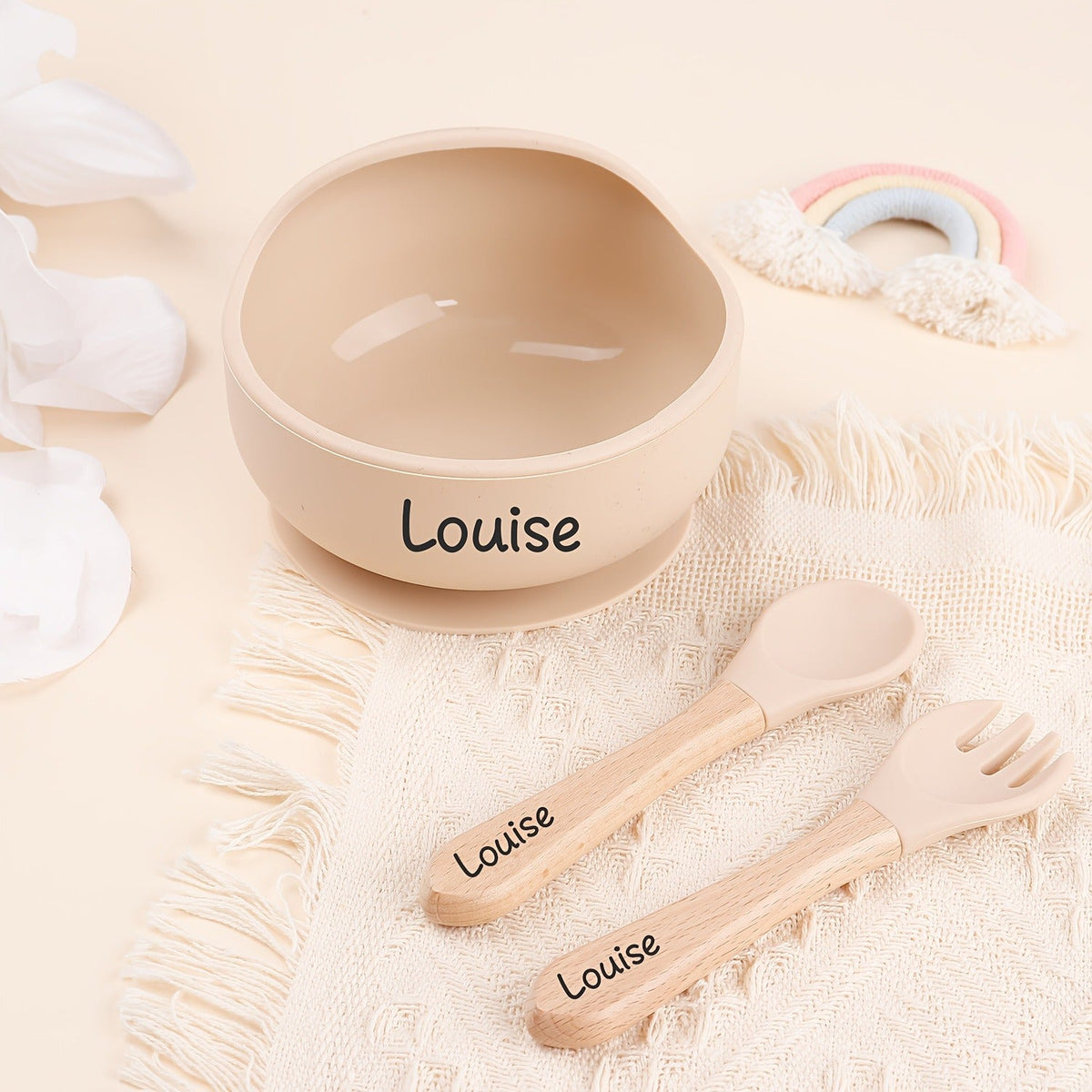 Personalized Microwave Safe Durable Silicone Feeding Bowl