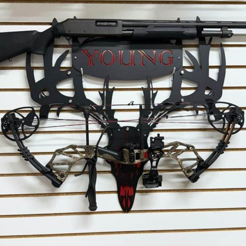 2025 NEW - Personalized Double Bow Hook Metal Deer Skull Rack