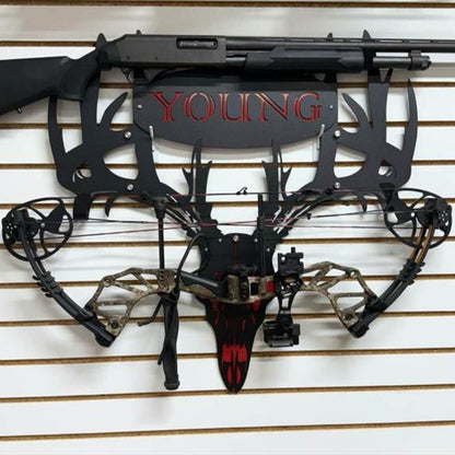 2025 NEW - Personalized Double Bow Hook Metal Deer Skull Rack