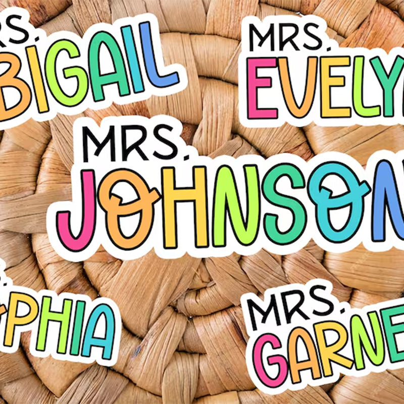 Custom Teacher Name Stickers Personalized Vinyl Waterproof for Teacher