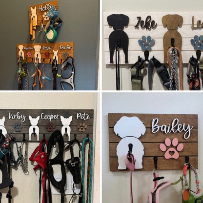 Custom Shiplap Dog Leash Holder, Personalized Leash holder
