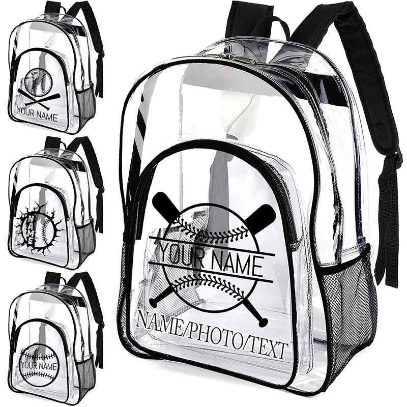 Personalized Clear Backpack Custom Name PVC Transparent Backpacks