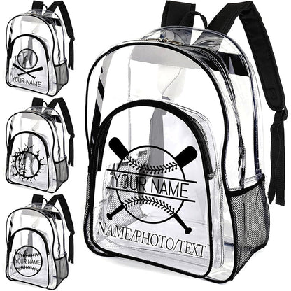Personalized Clear Backpack Custom Name PVC Transparent Backpacks