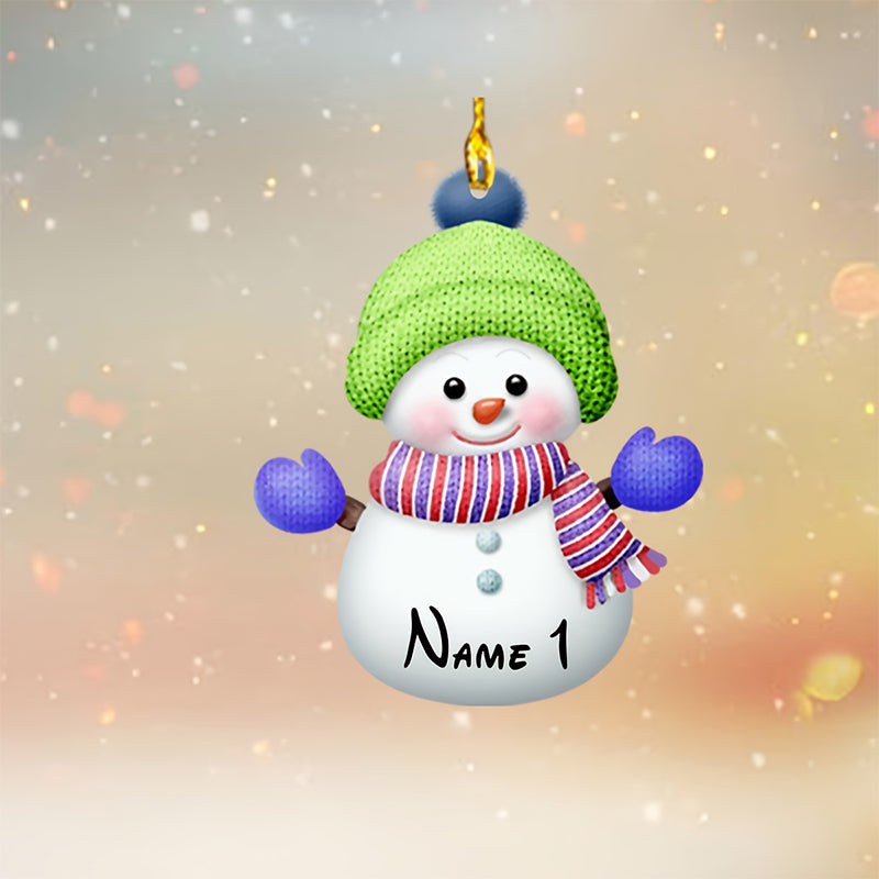 2D Flat, Personalized Name/Text Christmas Ornaments