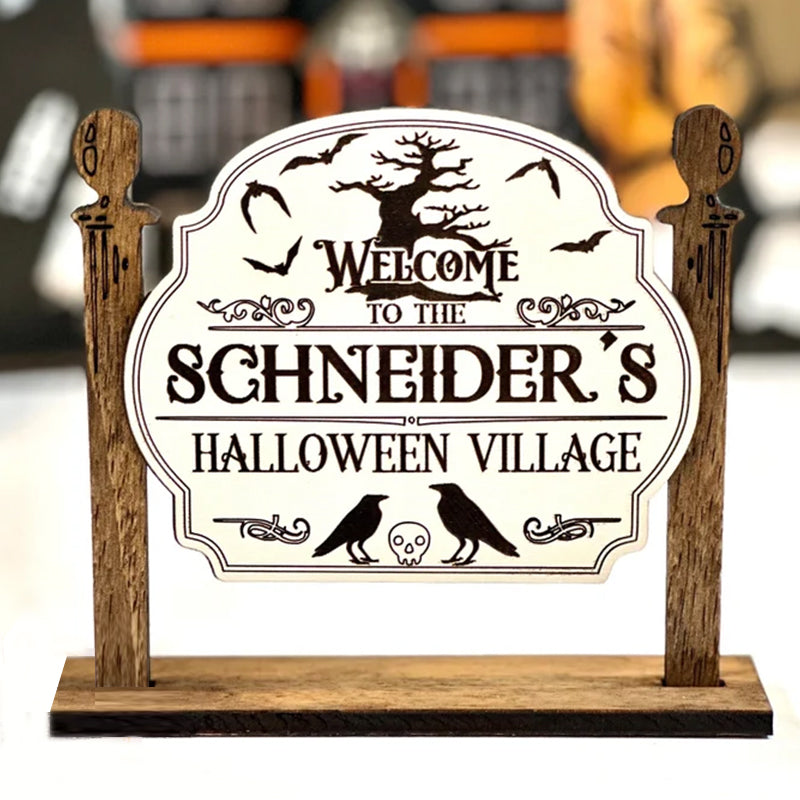 Personalized Halloween Village Sig, Welcome to our village Sign