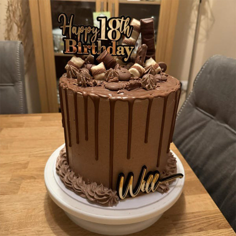 Personalised Double Layer Topper Swirly Style, Wedding Cake Topper