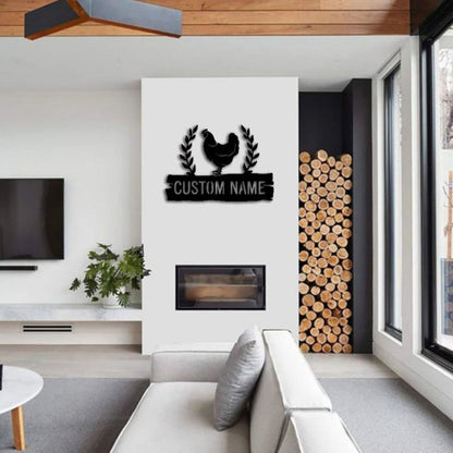 Personalized Chicken Coop Sign Name