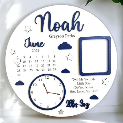 Baby Photo Keepsake Gift, Baby Birth Announcement, Newborn Gift