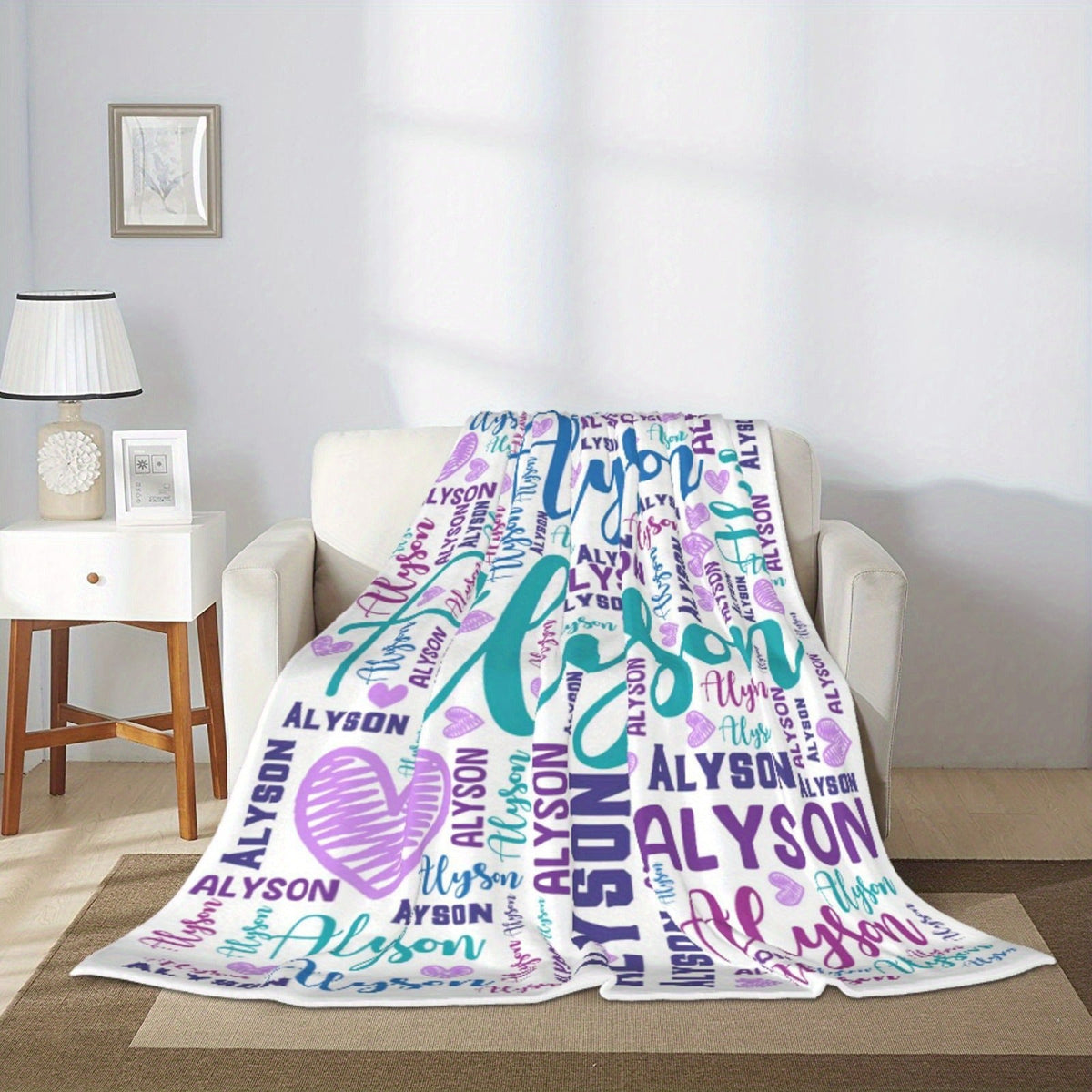 Custom Name Blanket for Boys & Girls - Soft Flannel Personalized Throw
