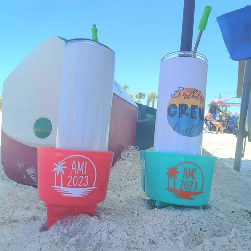 Beach Cup & Phone Holder | drink sand personalized graduation bride gift