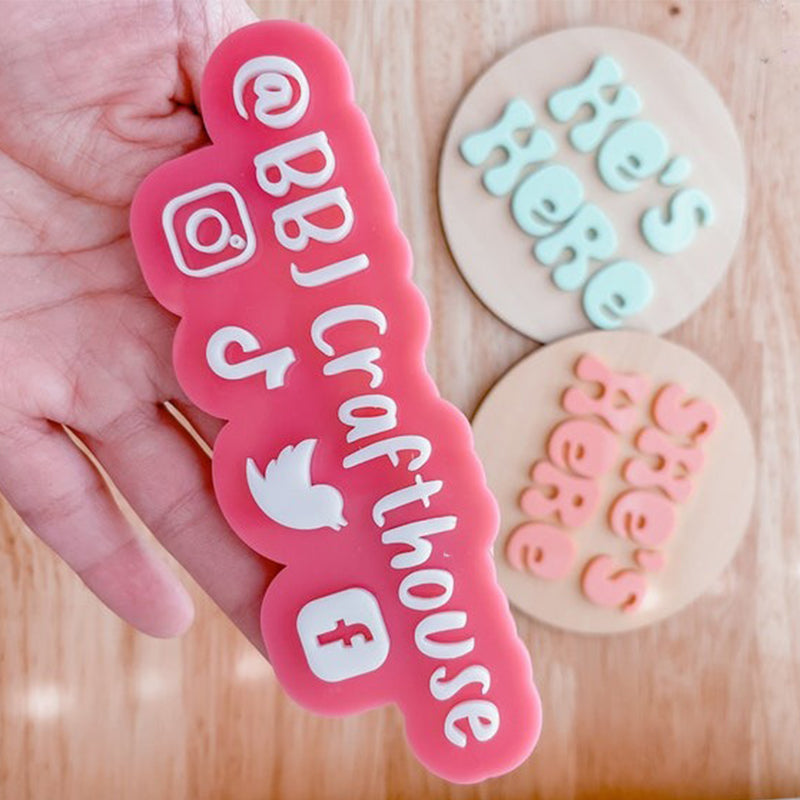 Acrylic Social Media Sign, Hashtag, Username, Photo Prop