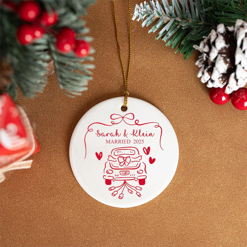Personalized Ceramic Engagement Ornament