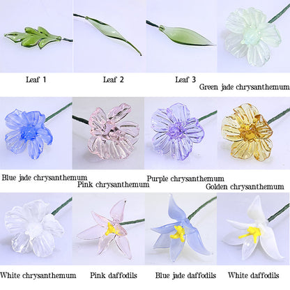 Glass Birth Month Flowers, Birth Flower Bouquet