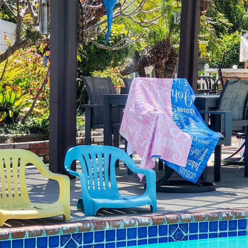 Personalized Beach Towel for Kids Adults Family Vacations Summer Fun