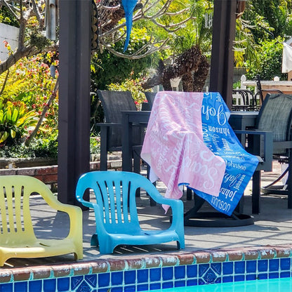 Personalized Beach Towel for Kids Adults Family Vacations Summer Fun