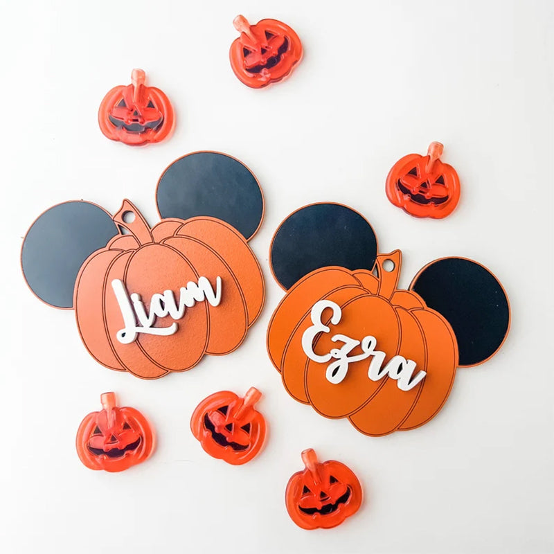 Pumpkin Mouse Name Tags Halloween Basket Tags