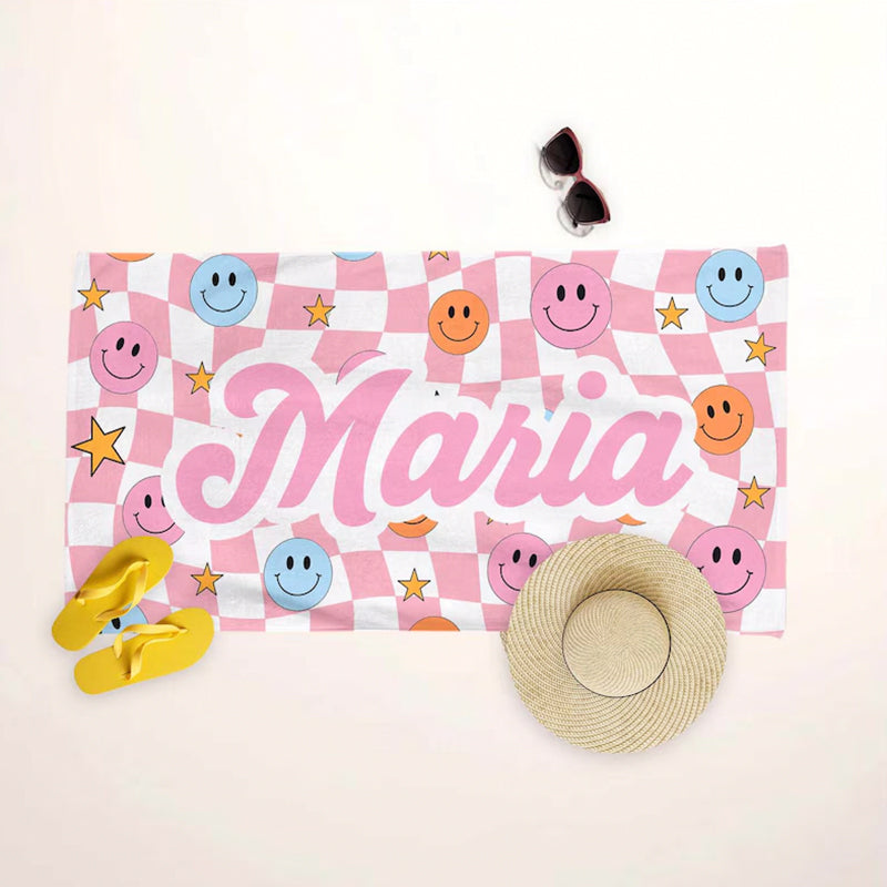 Colorful Kids Beach Towel Personalized
