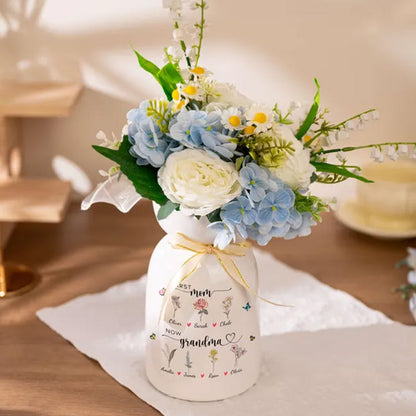First Mom Now Grandma Vase, Nana's Garden Flower Vase