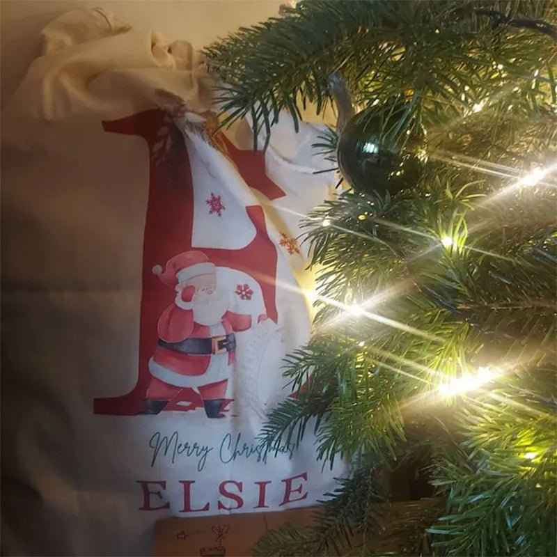 Personalized Name & Initial Christmas Gift Sack Custom Your Name