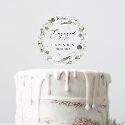 Personalised Engagement Cake Topper, EngagedCake Topper, Special Date Acrylic Cake Topper