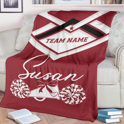 Personalized Cheer Blanket, Custom Cheerleader Blanket