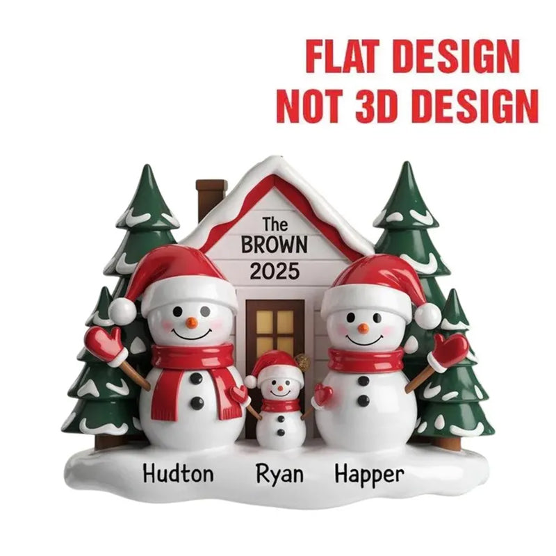 Personalized Snowman Family Ornament