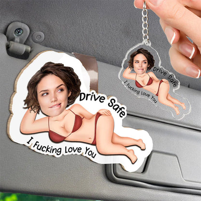 Personalized Photo  Car Visor Clip + Photo KeyChain